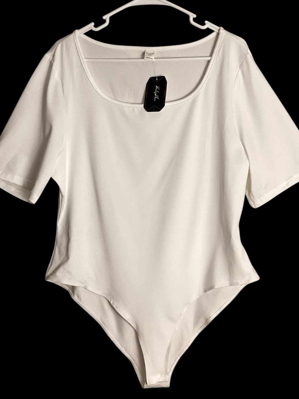 Soly Hux White Scoop Neck Short Sleeve Bodysuit Size 3X NEW